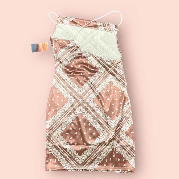 NWT Haley & June Silk Bandana Print Slip Dress - Picture 4 of 8